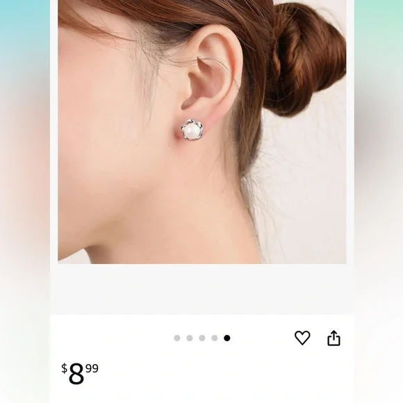 💕5/$15 Set of 4 Faux Pearl Studs, NEW - Picture 2 of 9